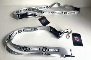 NFL Las Vegas Raiders Lanyard Keychain Gray 2-Pack New